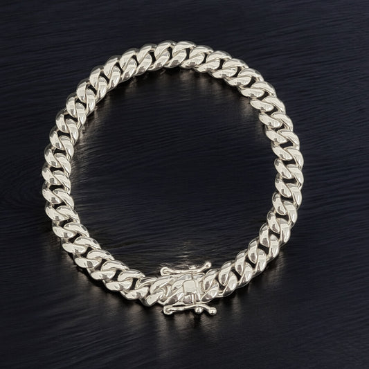 BS-004 8mm 925 Sterling Silver Cuban Bracelet