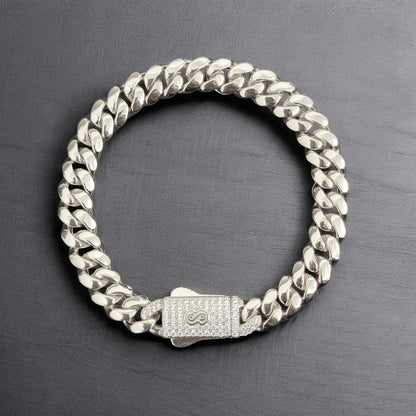 BS-005 8mm 925 Sterling Silver Cuban Bracelet