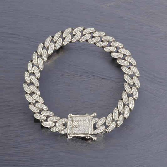 BS-007 9mm 925 Sterling Silver Cuban Bracelet