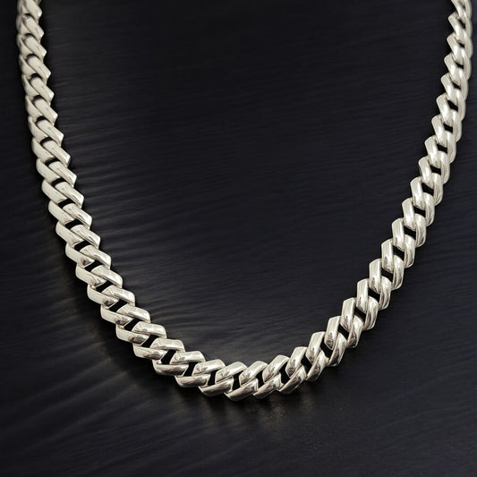 CBS-009 9mm 925 Sterling Silver Cuban Link Chain