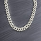 CBS-012 12mm 925 Sterling Silver CZ Cuban Link Chain